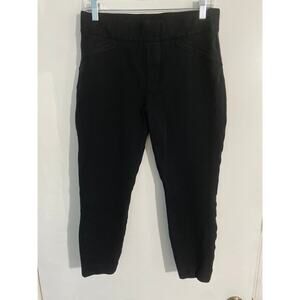 Spanx pull on ponte pants women’s size L petite black crop stretch minimalist